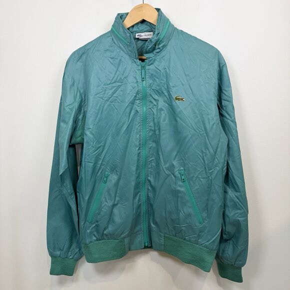 Lacoste Other - Vintage Lacoste Club Jacket Men Medium Teal Hood  Nylon Windbreaker Hipster